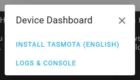 Select Install Tasmota to continue