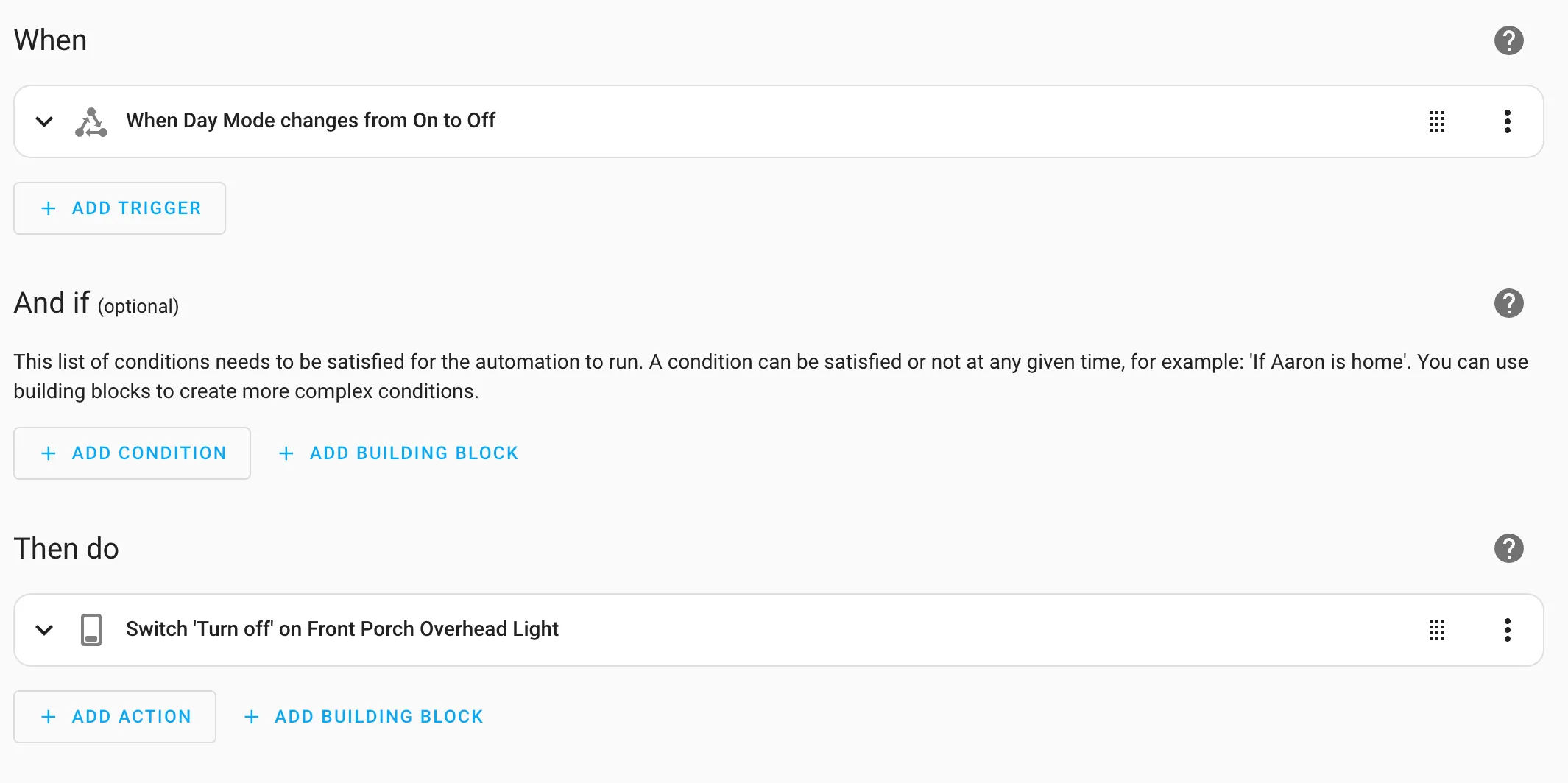 Day Mode Automation in Home Assistant