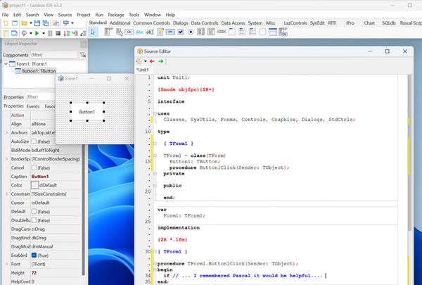 Screen shot of the Lazarus IDE