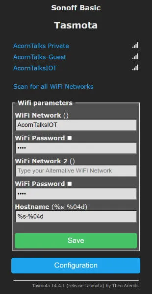 WiFi connection information needed