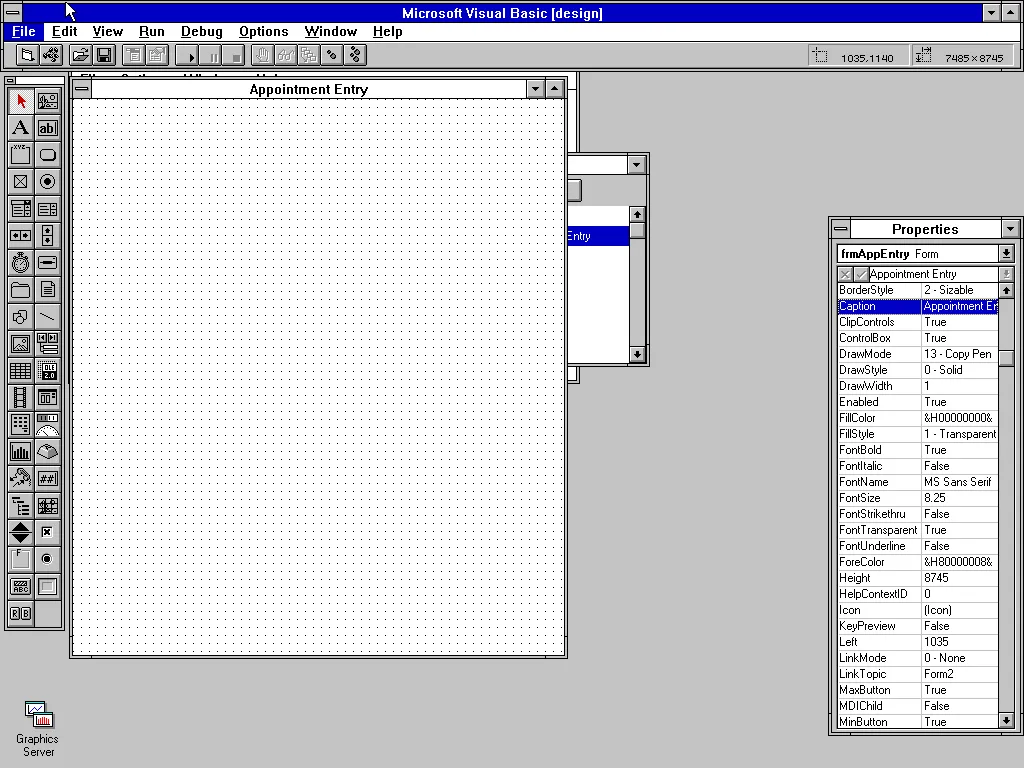 frmAppEntry in Visual Basic 3