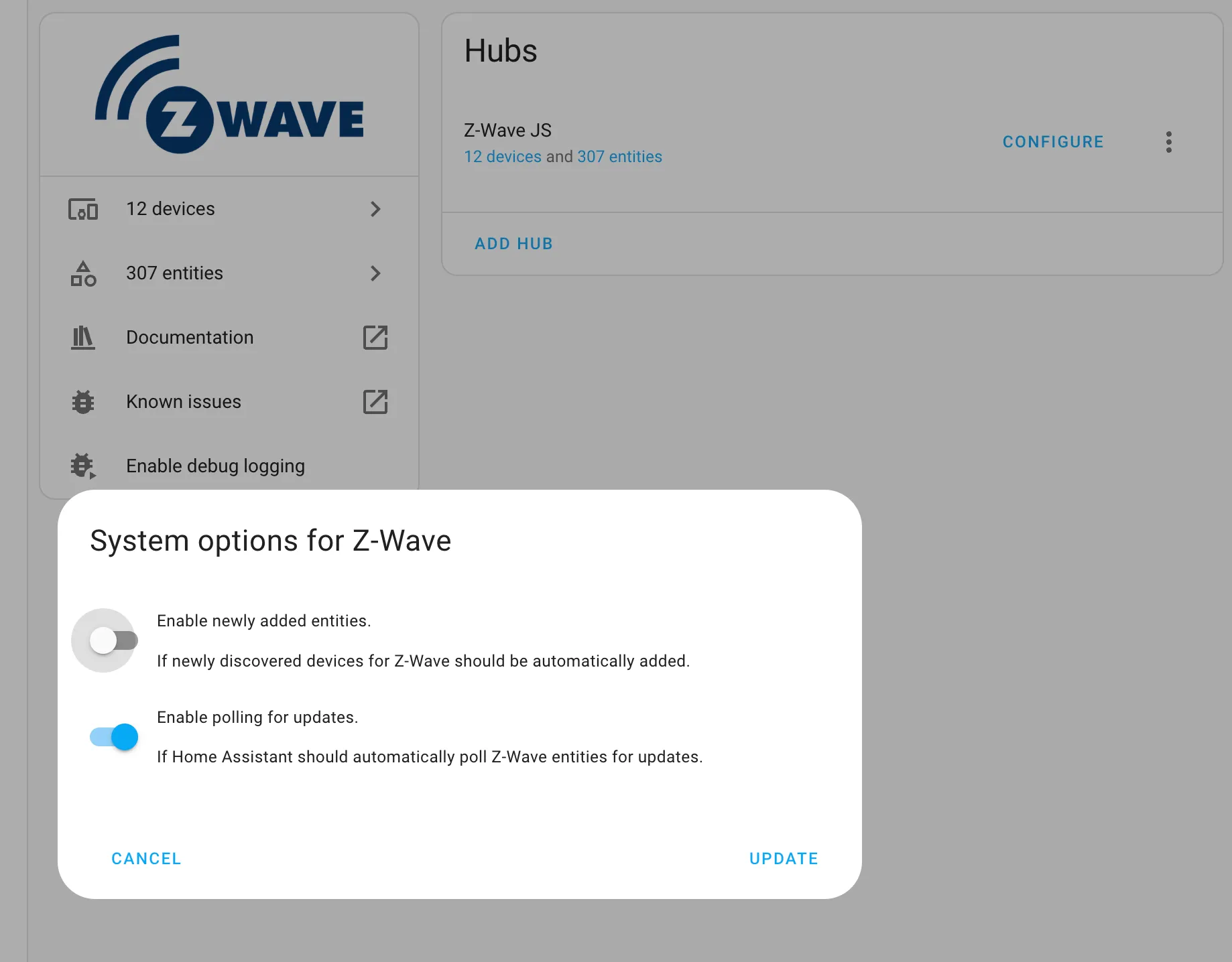 Disabling Z-Wave Auto Enable